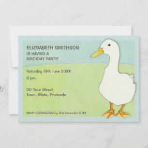 Invitación a la fiesta de cumpleaños de Duck Guay