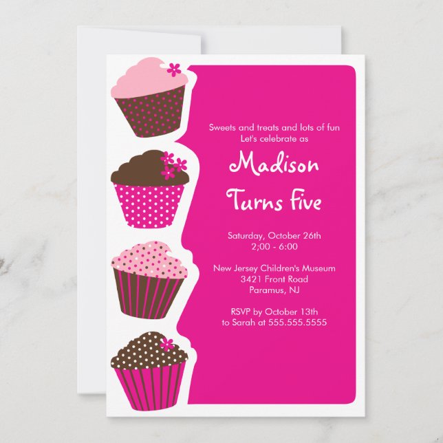 Invitación a la fiesta de cumpleaños de dulces pas (Anverso)