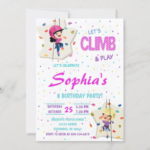 Invitación a la fiesta de cumpleaños de escalada d