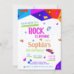 Invitación a la fiesta de cumpleaños de escalada d