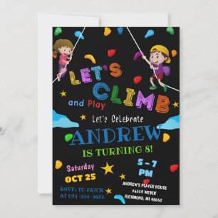 Invitación a la fiesta de cumpleaños de escalada d
