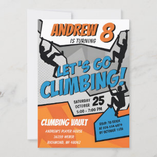 Invitación a la fiesta de cumpleaños de escalada d