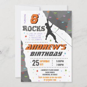 Invitación a la fiesta de cumpleaños de escalada d