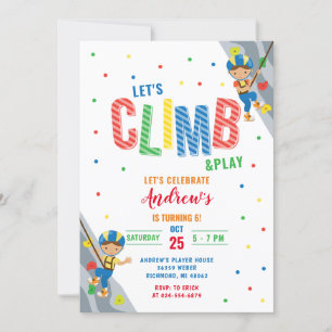 Invitación a la fiesta de cumpleaños de escalada d