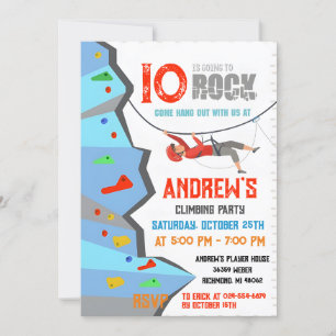 Invitación a la fiesta de cumpleaños de escalada d
