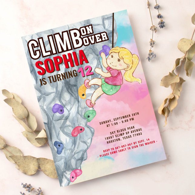 Invitación a la fiesta de cumpleaños de escalada d (Subido por el creador)