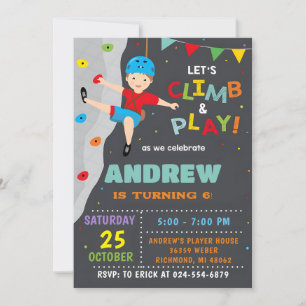 Invitación a la fiesta de cumpleaños de escalada d