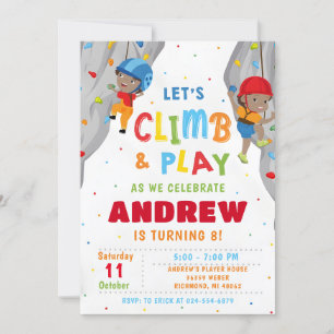 Invitación a la fiesta de cumpleaños de escalada d