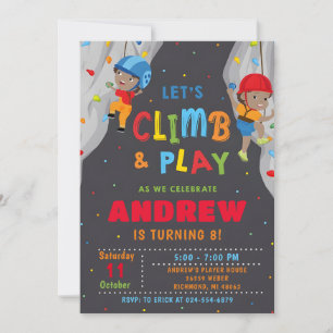 Invitación a la fiesta de cumpleaños de escalada d