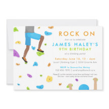 Invitación a la fiesta de cumpleaños de escalada e