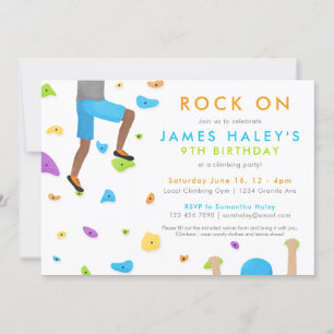 Invitación a la fiesta de cumpleaños de escalada e