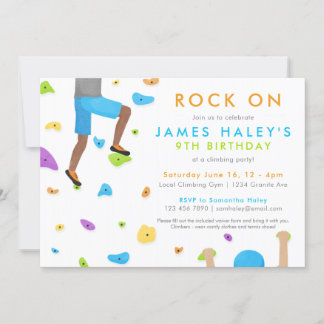 Invitación a la fiesta de cumpleaños de escalada e