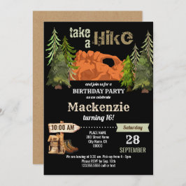 Invitación a la fiesta de cumpleaños de excursión