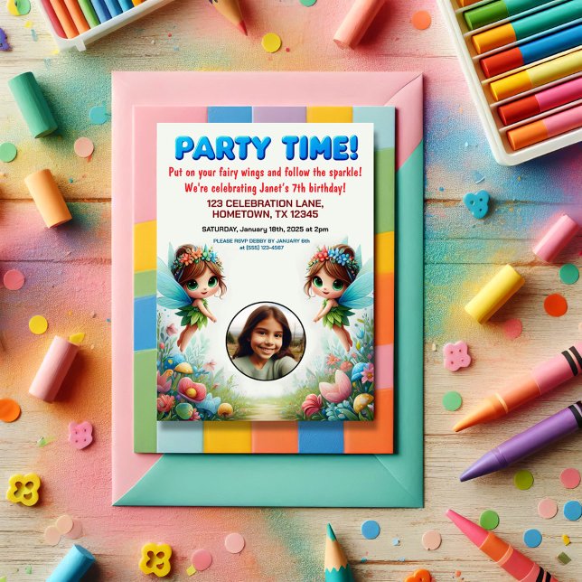 Invitación a la fiesta de cumpleaños de Fairy Gard (Subido por el creador)