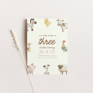 Invitación a la fiesta de cumpleaños de Farm Ranch