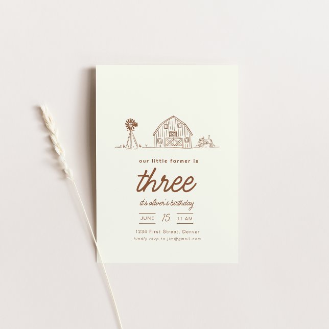 Invitación a la fiesta de cumpleaños de Farm Ranch (Subido por el creador)