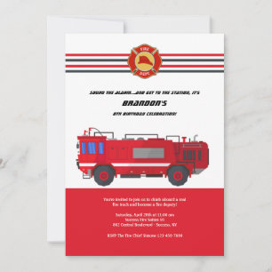 Invitación a la fiesta de cumpleaños de Fire Truck