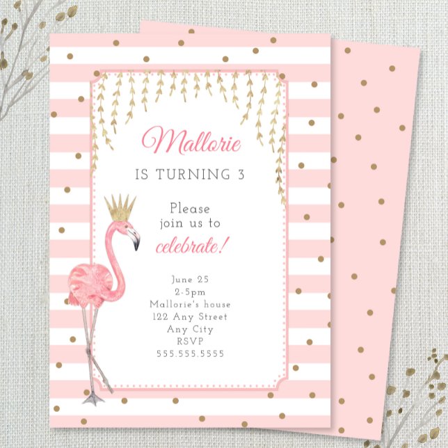Invitación a la fiesta de cumpleaños de Flamingo,  (Subido por el creador)