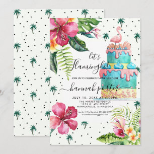 Invitación a la fiesta de cumpleaños de Flamingo