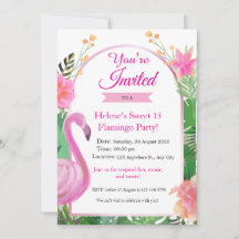 Invitación a la fiesta de cumpleaños de Flamingo T