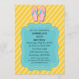 Invitación a la fiesta de cumpleaños de Flip Flops