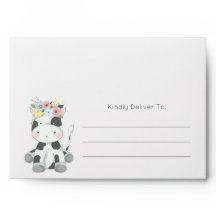 Invitación a la fiesta de cumpleaños de Floral Cow