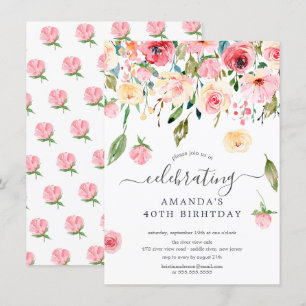 Invitación a la fiesta de cumpleaños de Floral Dro