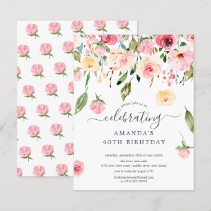 Invitación a la fiesta de cumpleaños de Floral Dro