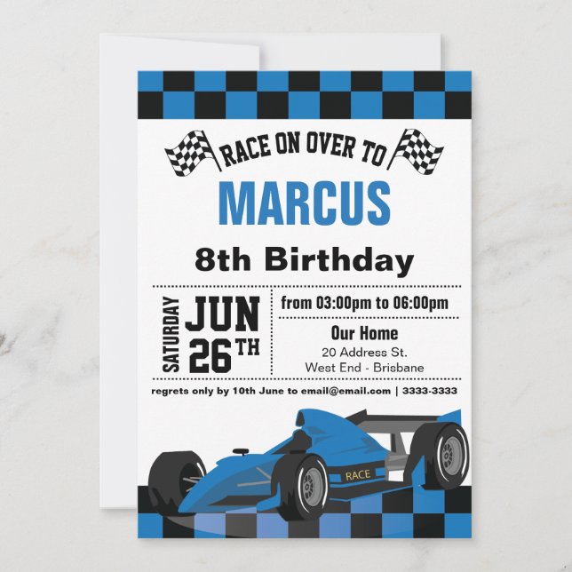 Plantilla De Invitación De Cumpleaños Conjunta De Coche De Carreras | PosterMyWall