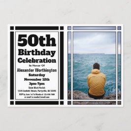 Invitación a la fiesta de cumpleaños de foto Black