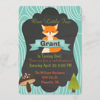 Invitación a la fiesta de cumpleaños de Fox Woodla