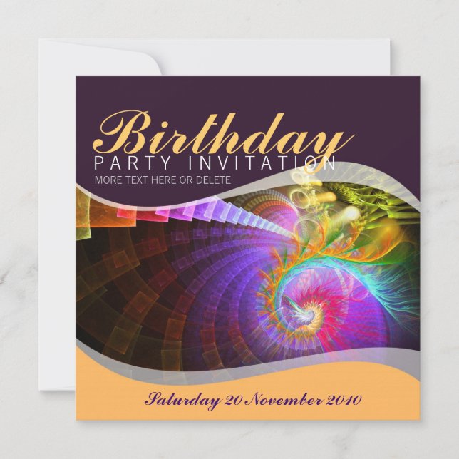 Invitación a la fiesta de cumpleaños de Fractal Sw (Anverso)