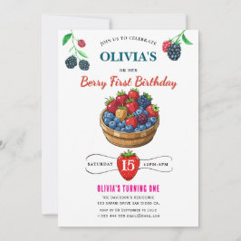 Invitación a la fiesta de cumpleaños de frambuesa