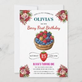 Invitación a la fiesta de cumpleaños de frambuesa