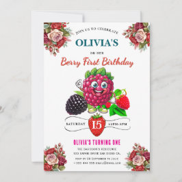 Invitación a la fiesta de cumpleaños de frambuesa