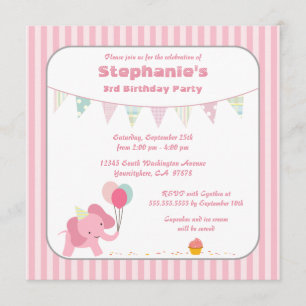 Invitación a la fiesta de cumpleaños de franjas de