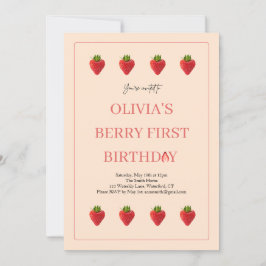 Invitación a la fiesta de cumpleaños de fresa Berr