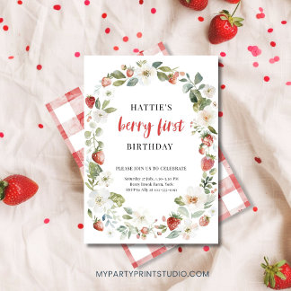 Invitación a la Fiesta de Cumpleaños de Fresa Edit