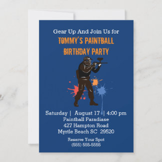 Invitación a la fiesta de cumpleaños de Fun Paintb