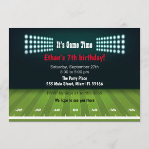 Invitación a la fiesta de cumpleaños de fútbol ame