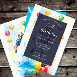 Invitación a la fiesta de cumpleaños de futbolista