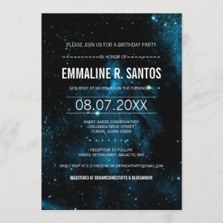Invitación a la fiesta de cumpleaños de Galaxy