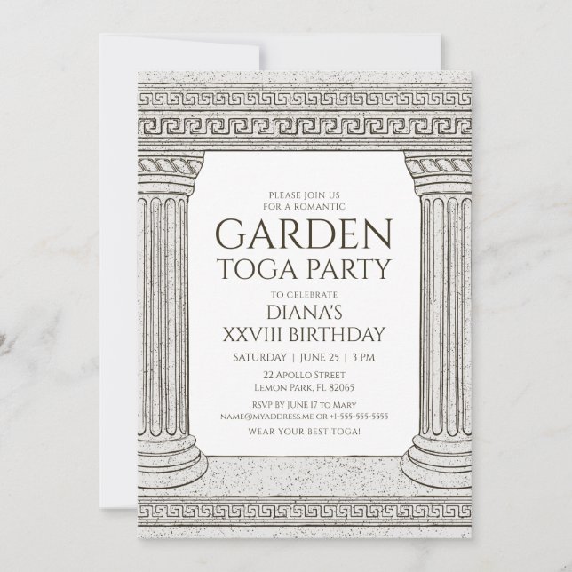 Invitación a la fiesta de cumpleaños de Garden Tog (Anverso)