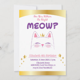Invitación a la fiesta de cumpleaños de gatos kita