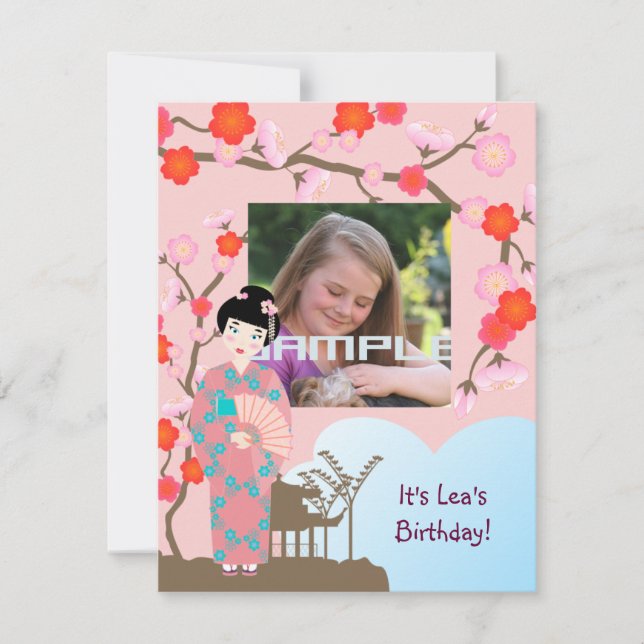 Invitación a la fiesta de cumpleaños de Geisha chi (Anverso)