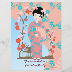 Invitación a la fiesta de cumpleaños de Geisha chi