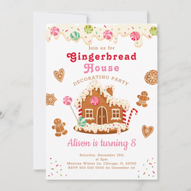 Invitación a la fiesta de cumpleaños de Gingerbrea (Anverso)