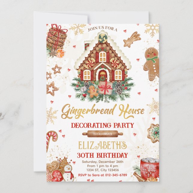 Invitación a la fiesta de cumpleaños de Gingerbrea (Anverso)
