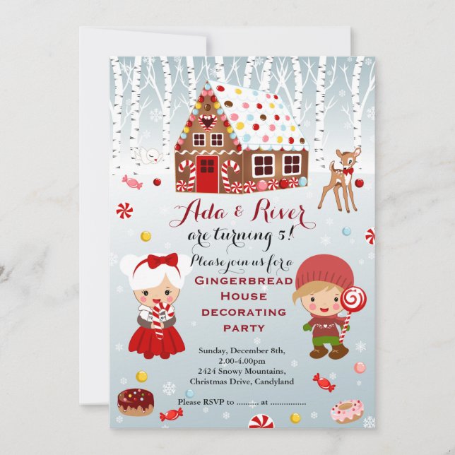 Invitación a la fiesta de cumpleaños de Gingerbrea (Anverso)