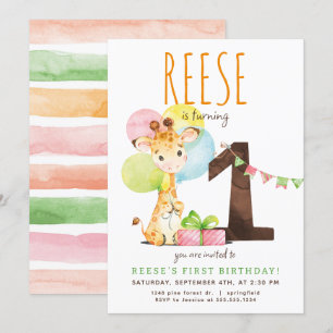 Invitación a la fiesta de cumpleaños de Giraffe